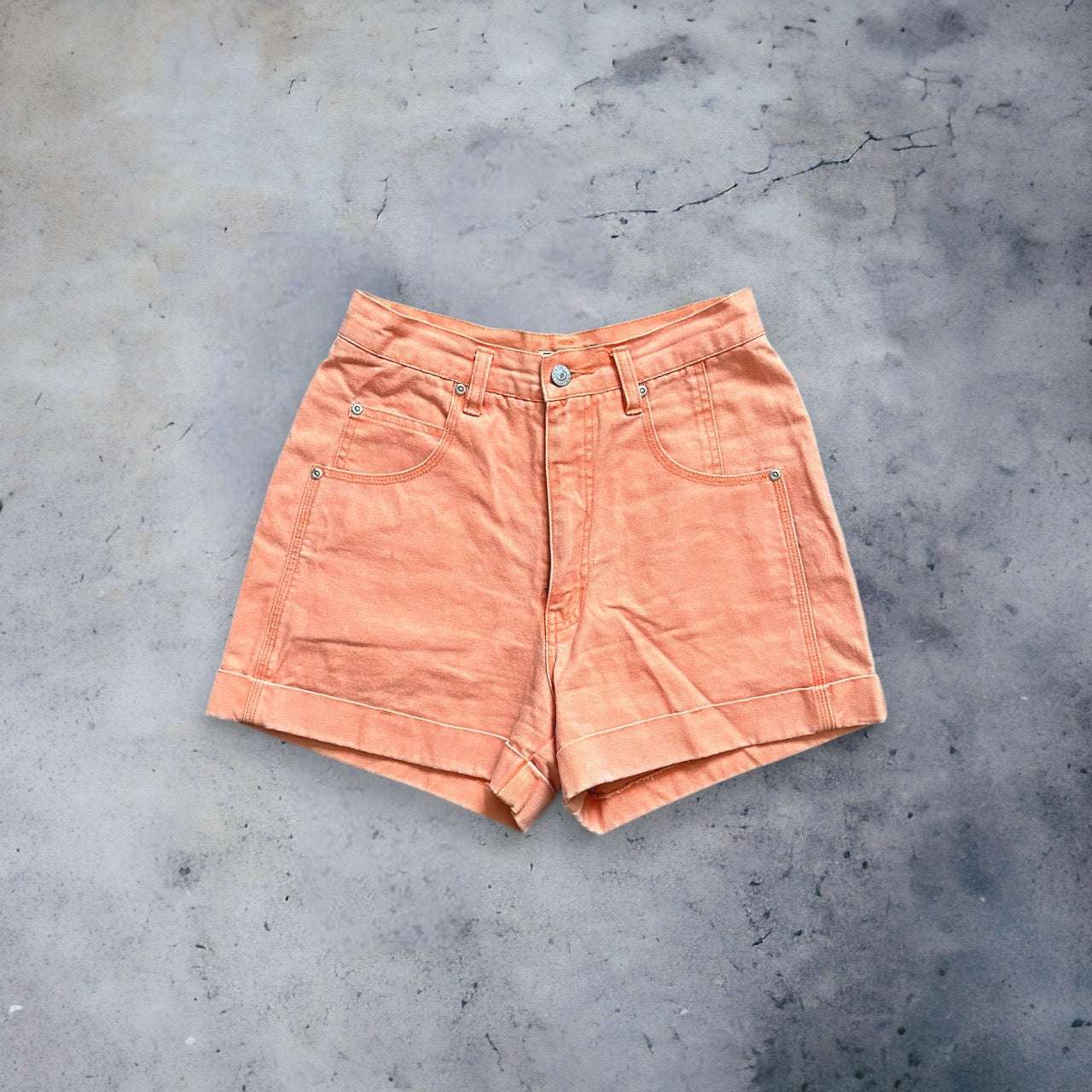 Orange Denim Shorts