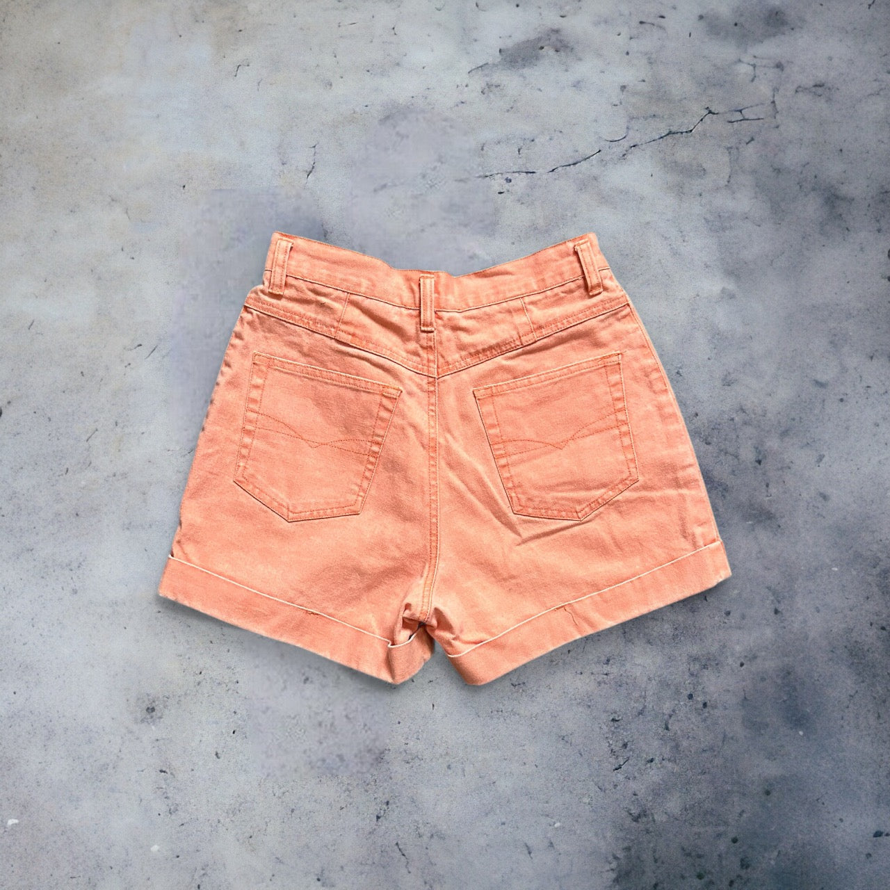 Orange Denim Shorts