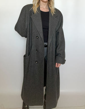 Grey Wool Trench Coat