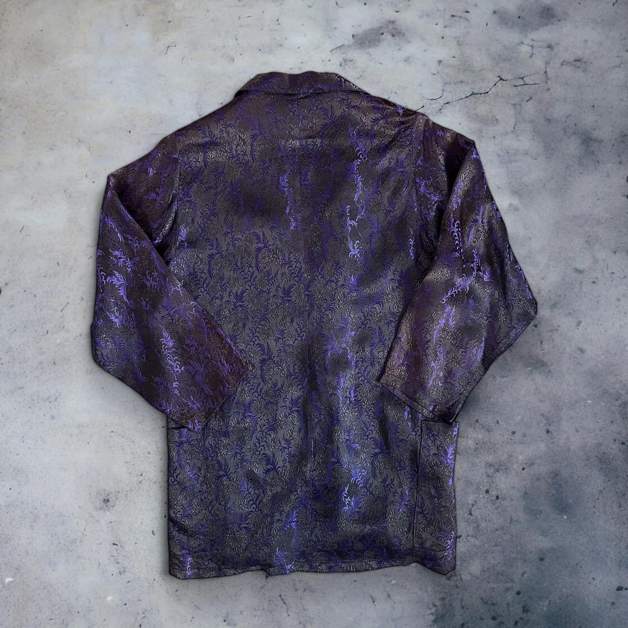 Purple Patterned Satiny Blazer