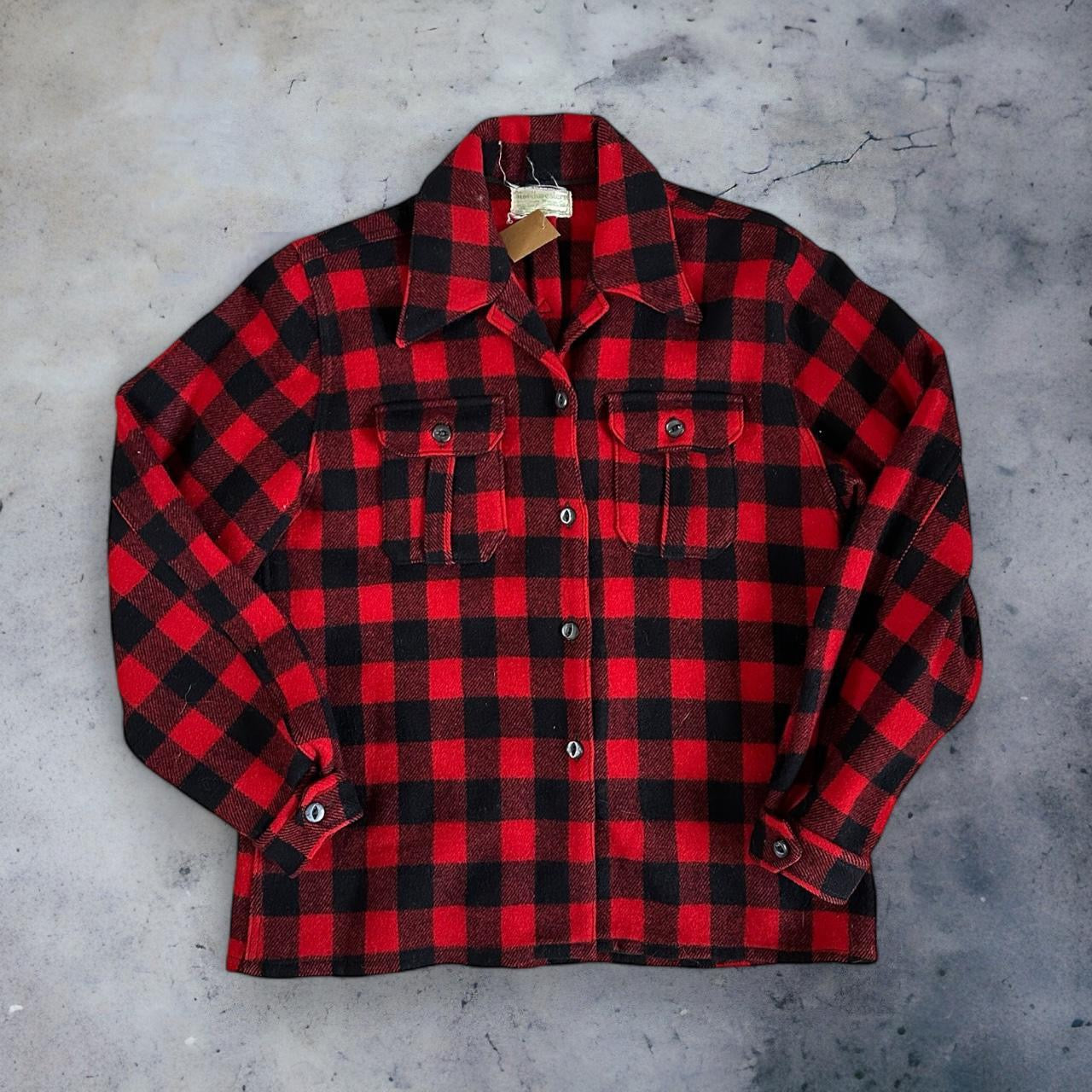 Plaid Button Up Wool Jacket