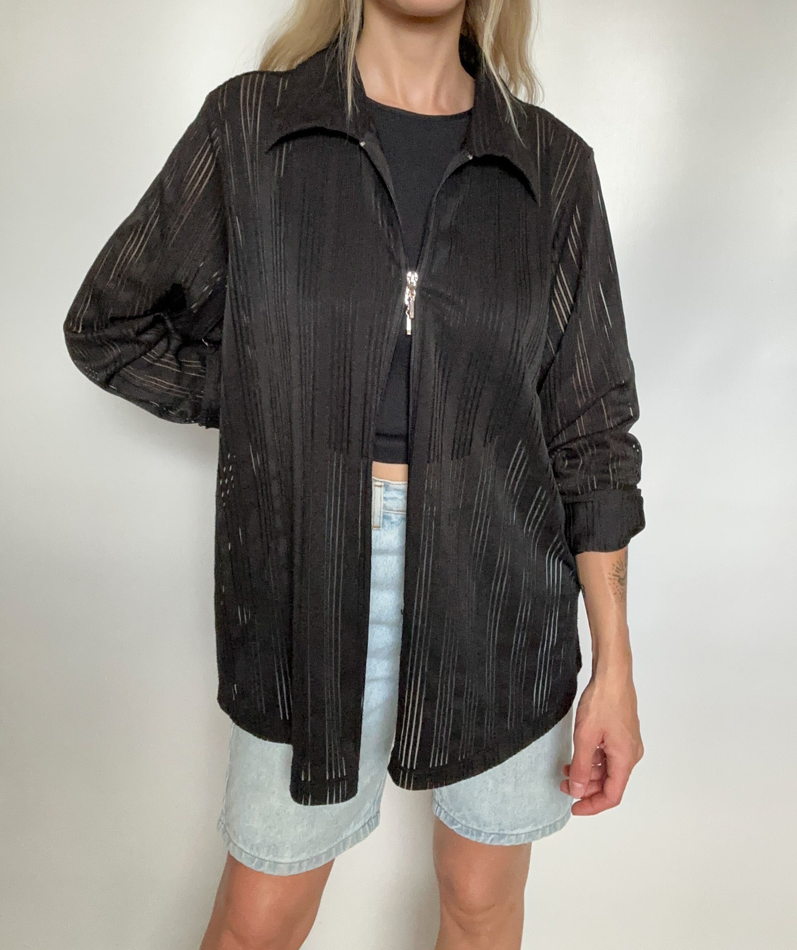 Double Zip Sheer Top