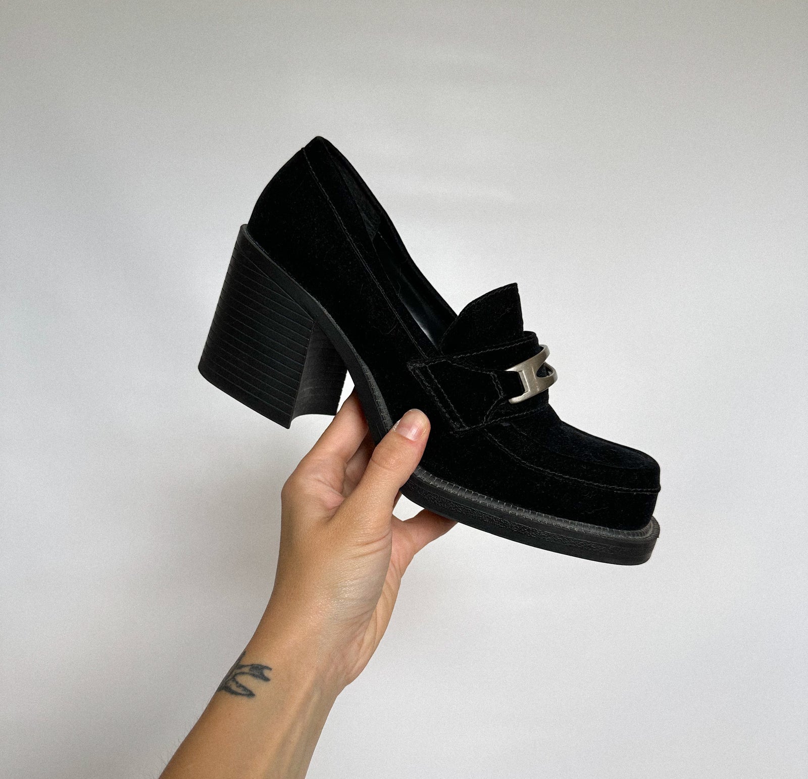 Velvet Platform Loafers
