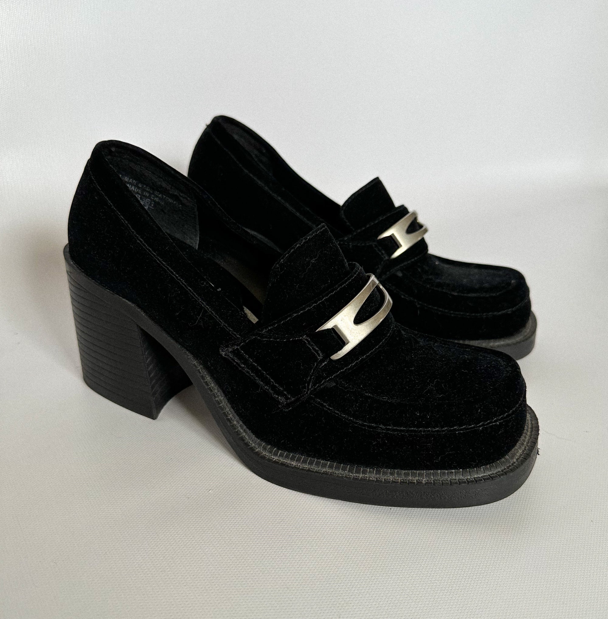 Velvet Platform Loafers