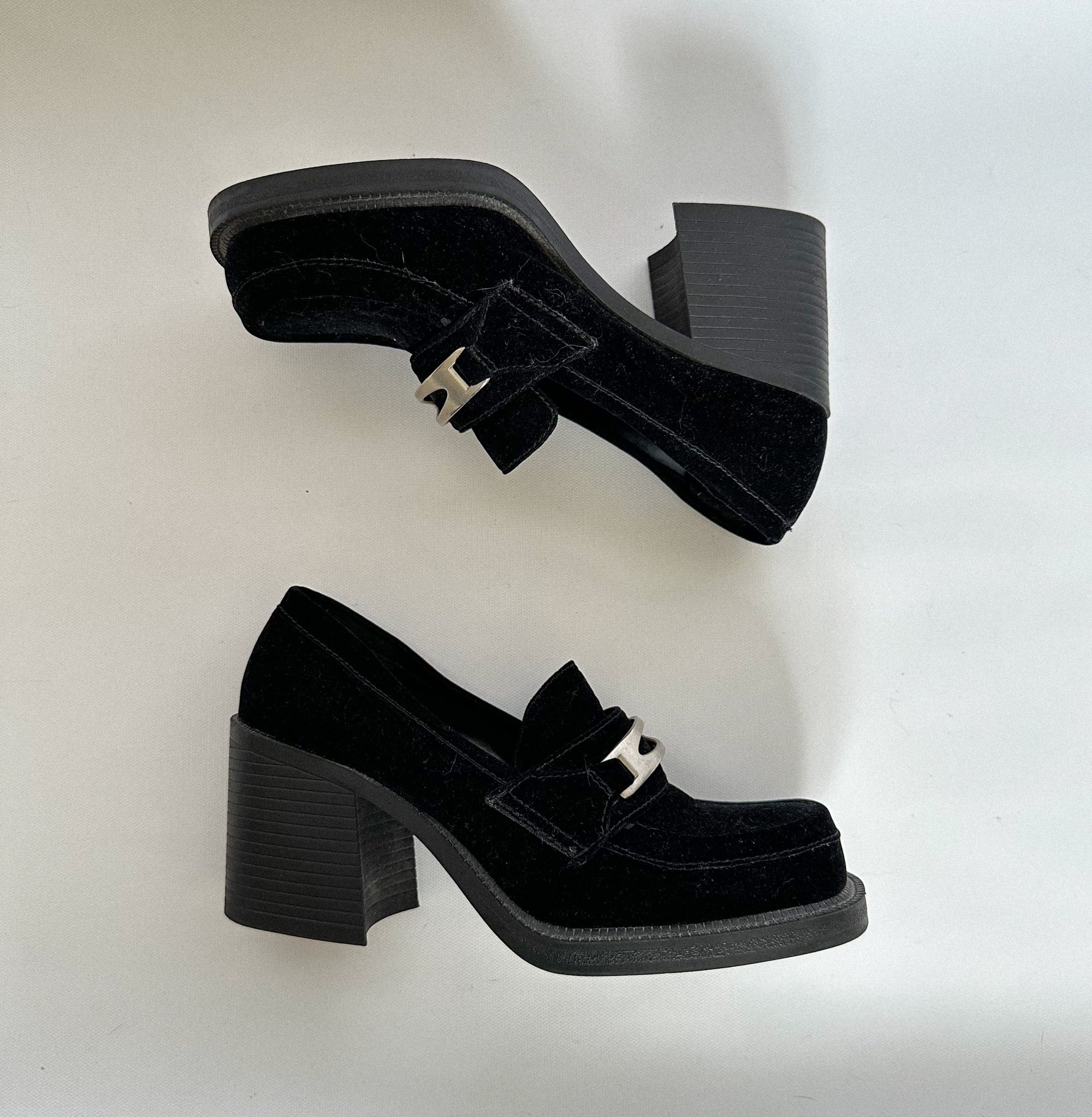Velvet Platform Loafers
