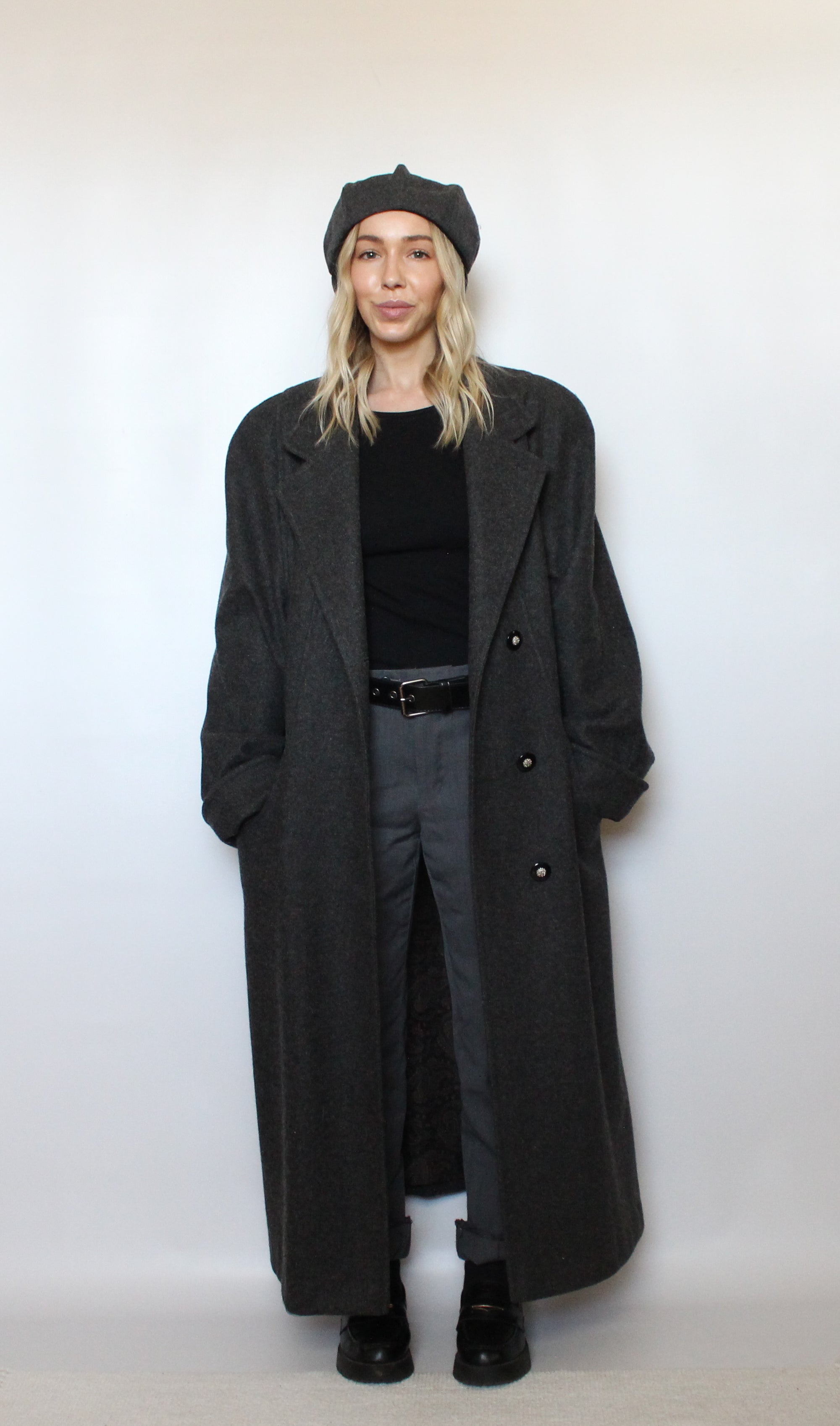 Grey Wool Trench Coat