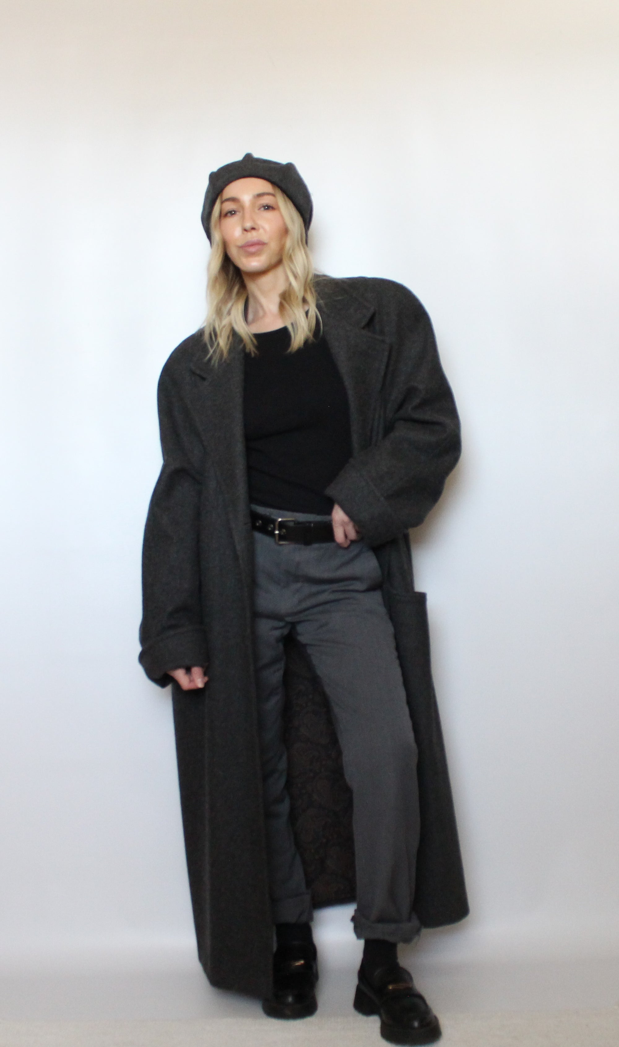 Grey Wool Trench Coat