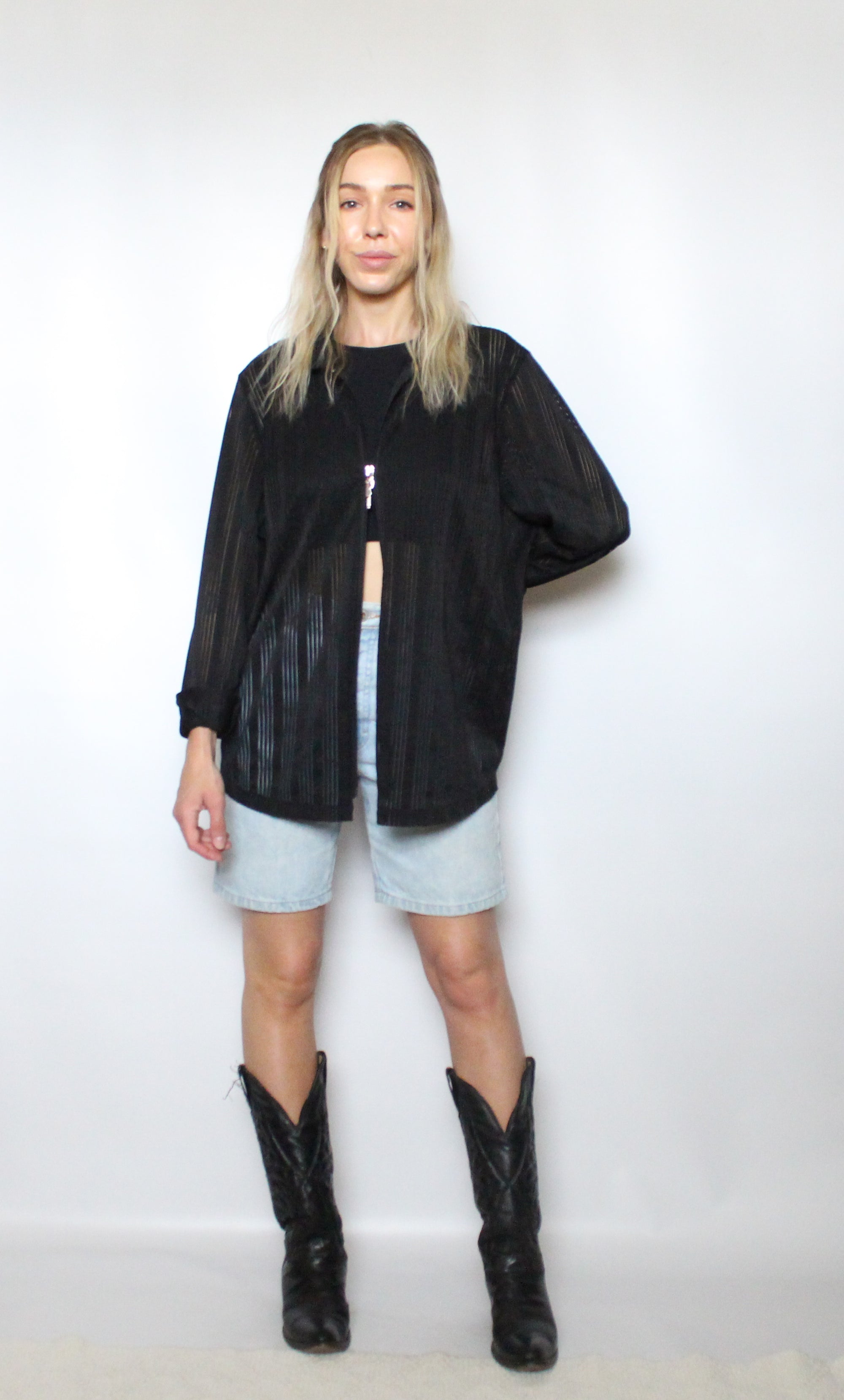 Double Zip Sheer Top