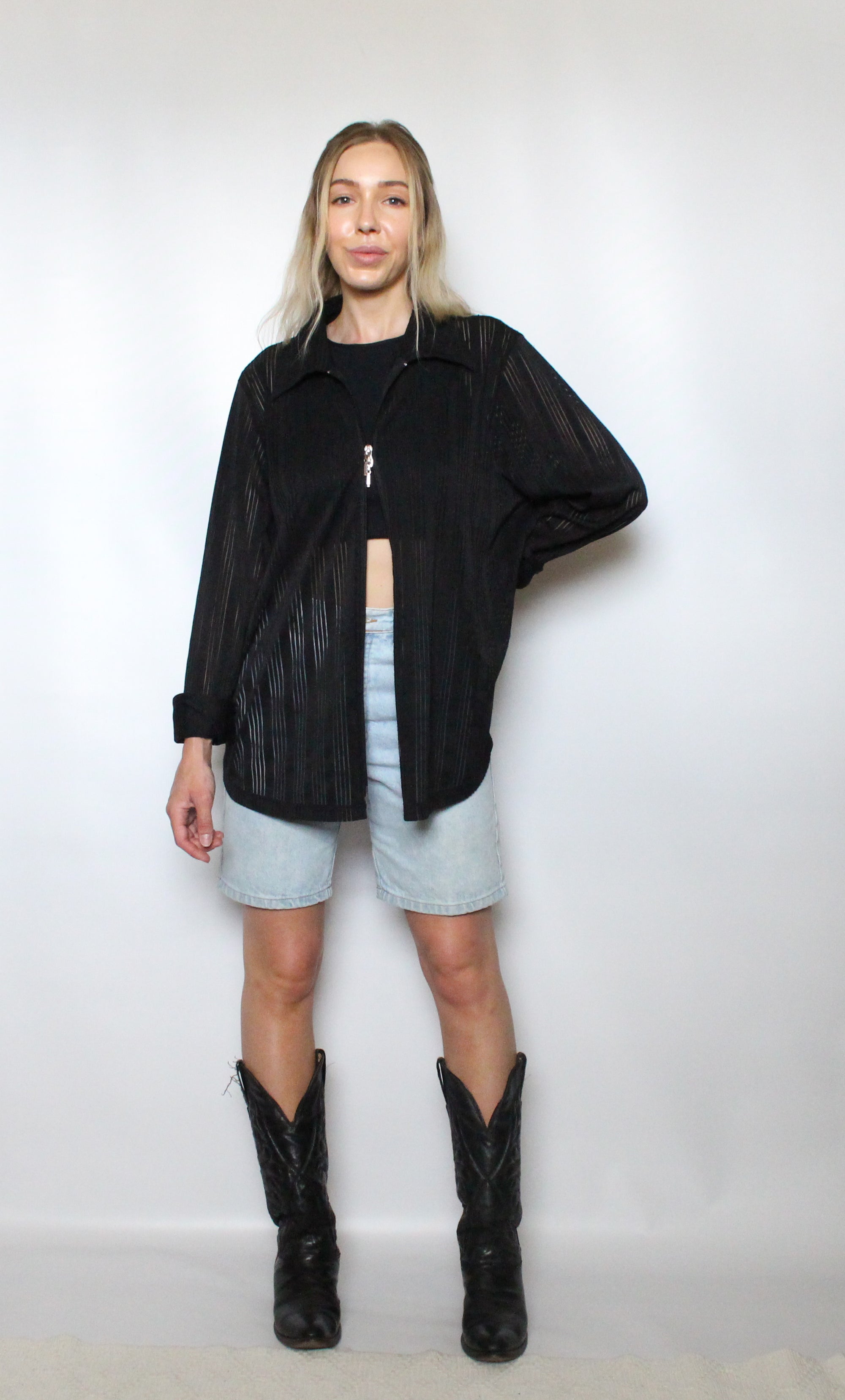 Double Zip Sheer Top
