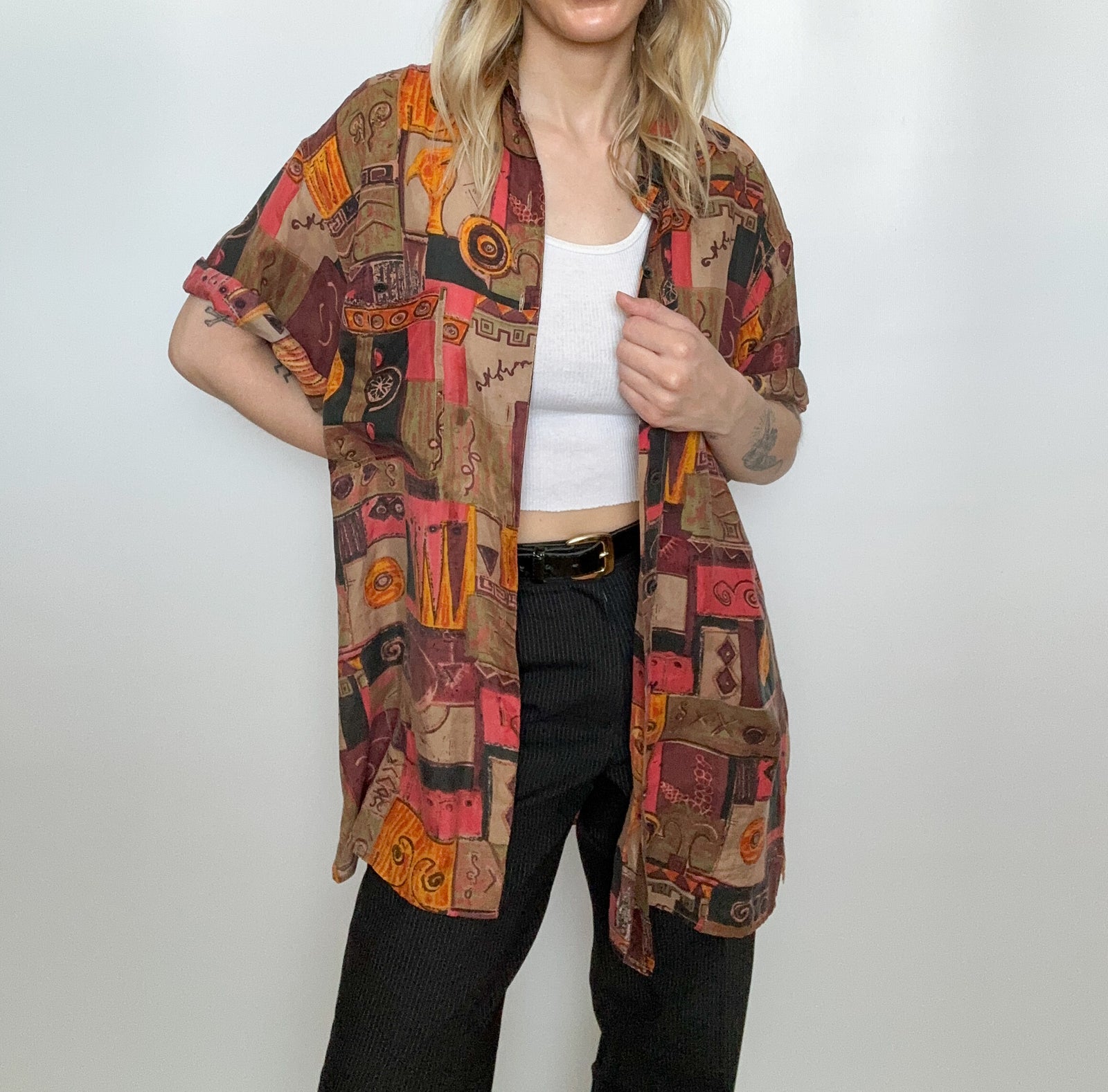 Funky Silk Button Up