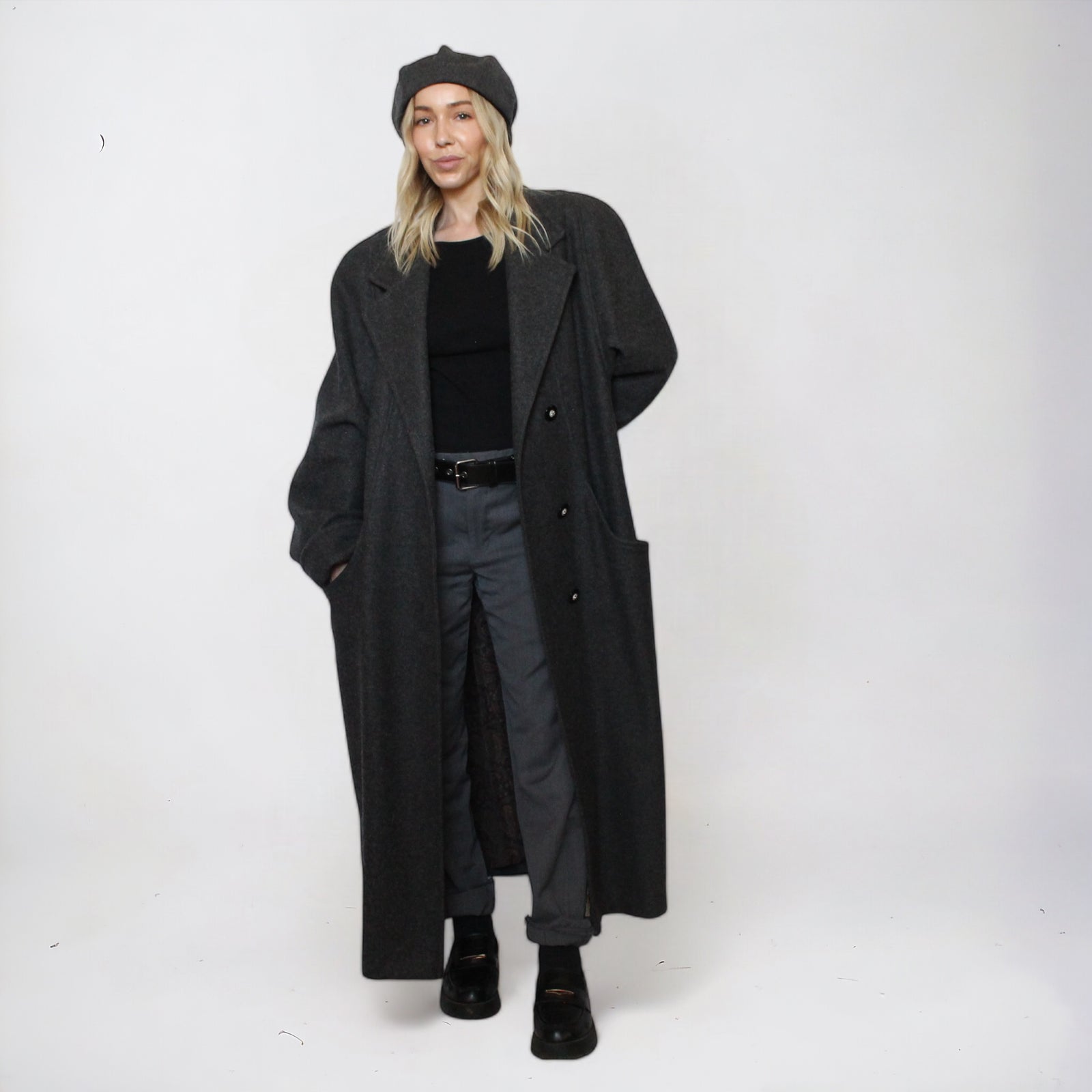 Grey Wool Trench Coat