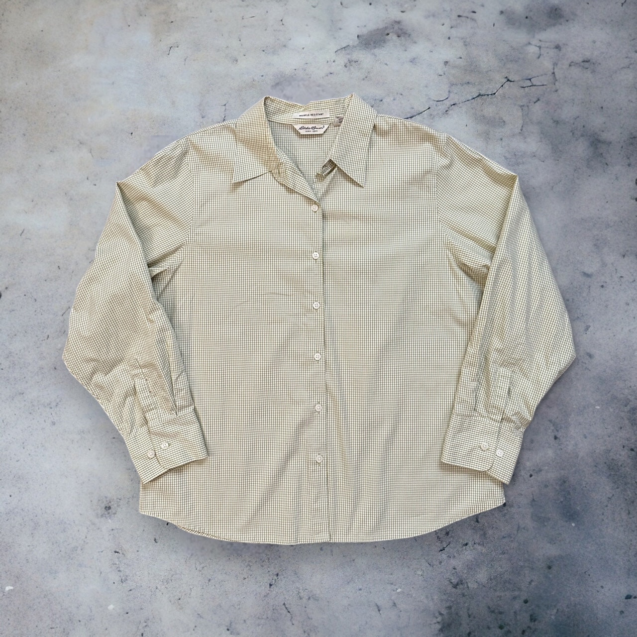 Light Green Eddie Bauer Gingham Button Up