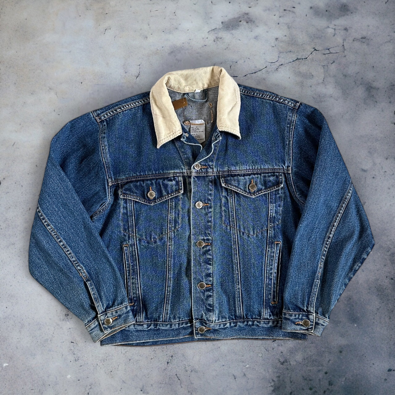 Denim Jacket with Cord Collar