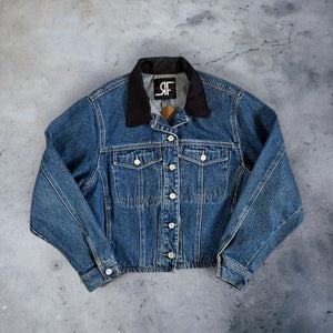 Denim Jacket with Black Collar