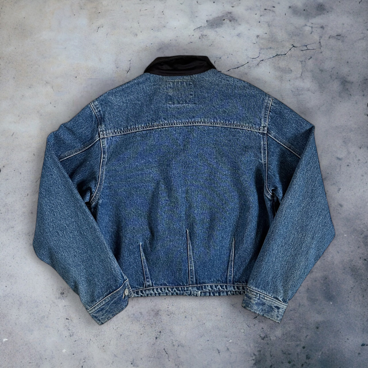 Denim Jacket with Black Collar