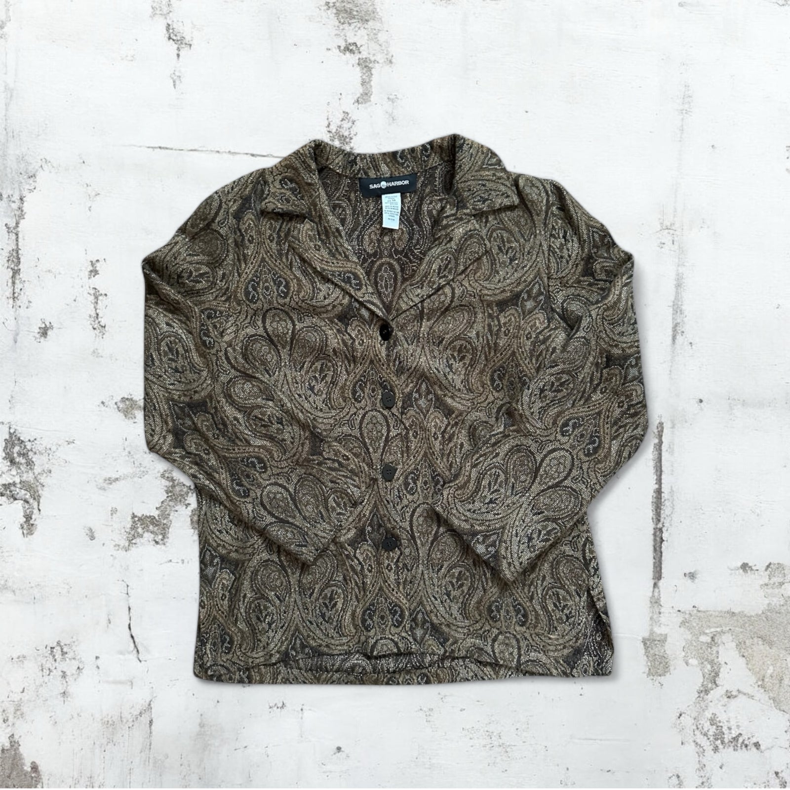 Paisley Lightweight Sweater Button Up