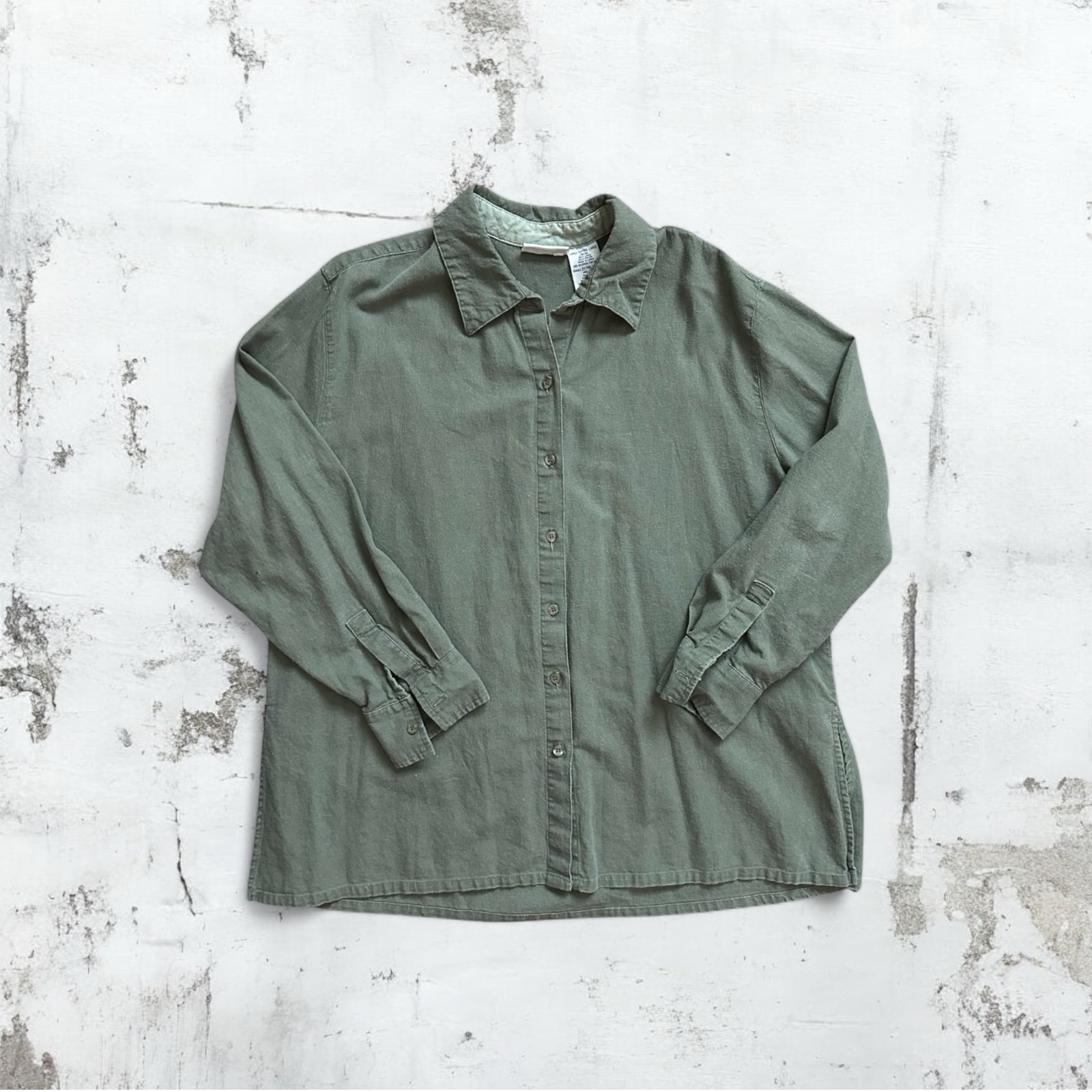 Green Linen Button Up