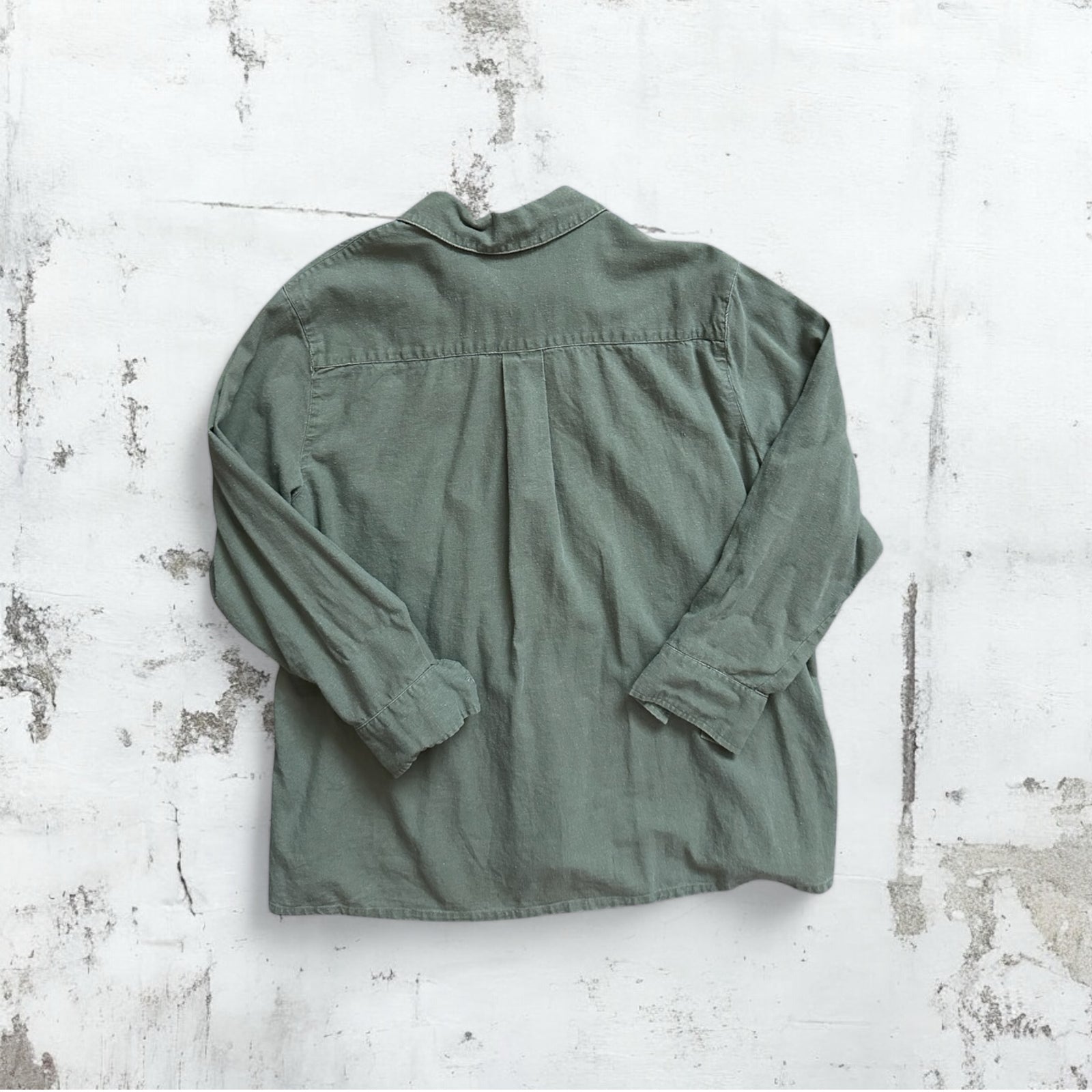 Green Linen Button Up
