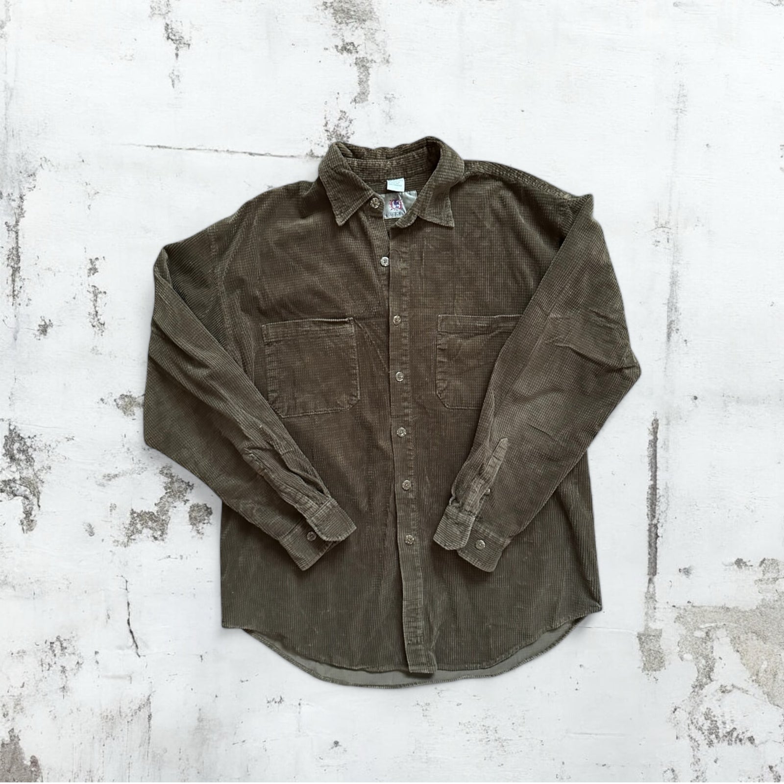 Green Textured Button Up