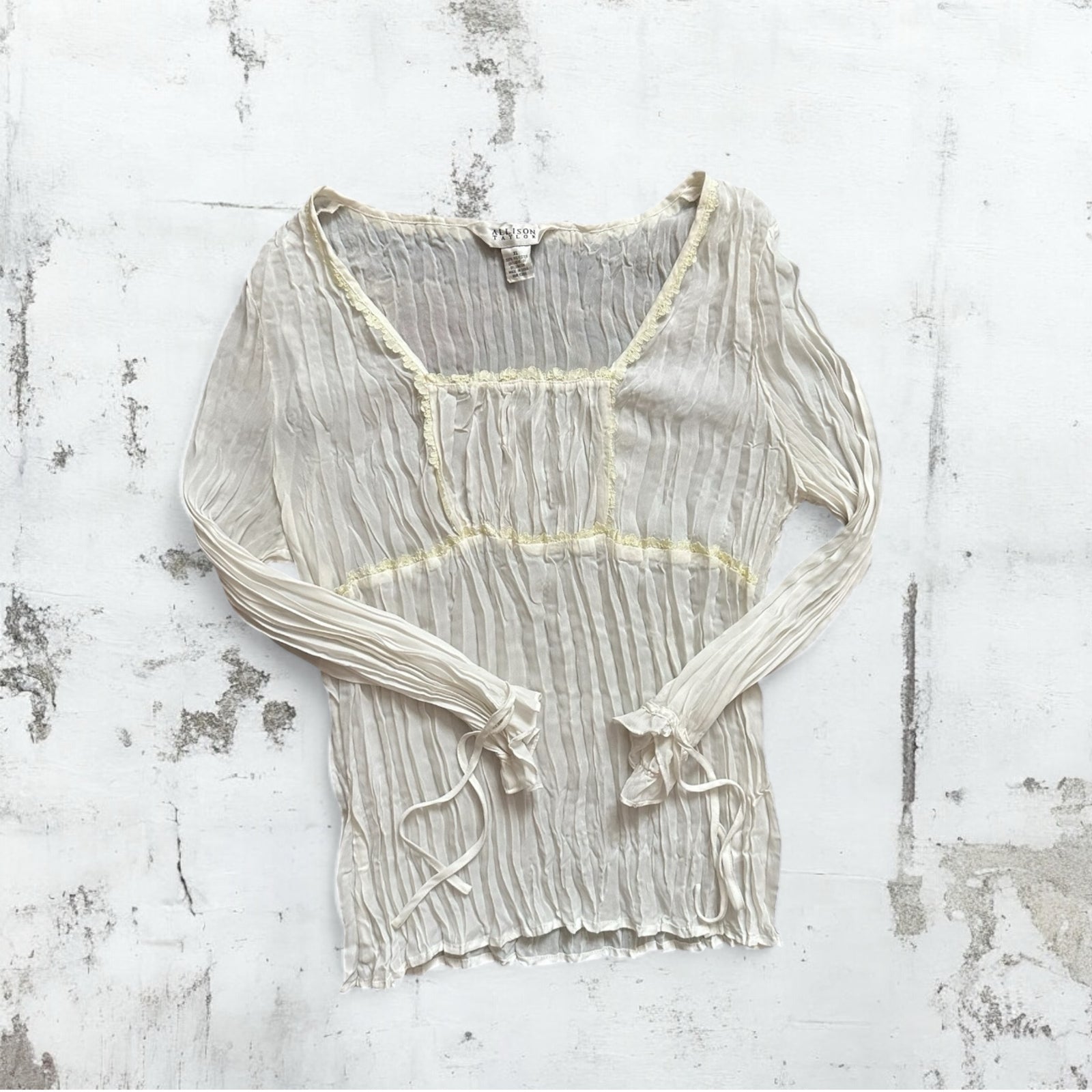 Cream Plisse Fairy Top