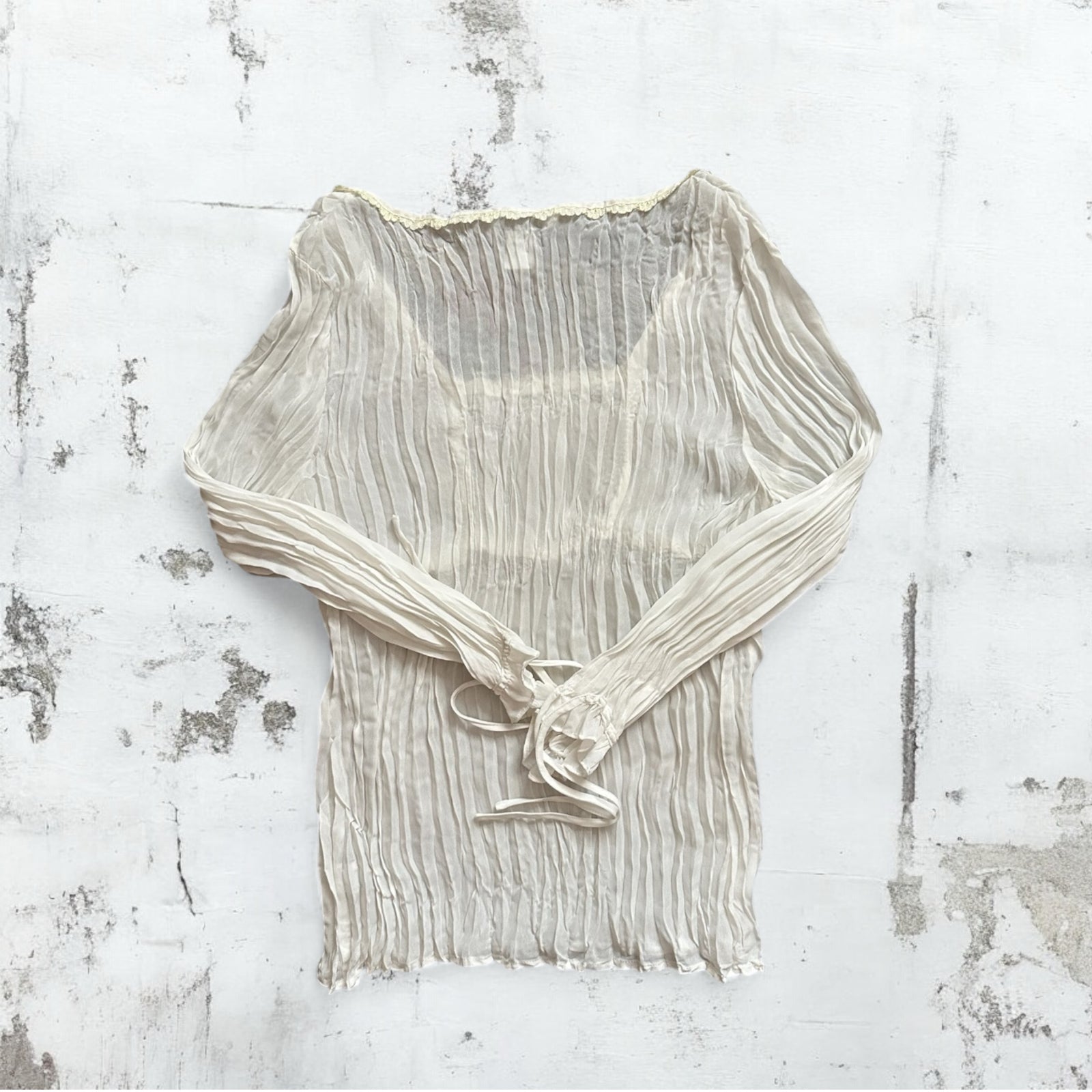 Cream Plisse Fairy Top