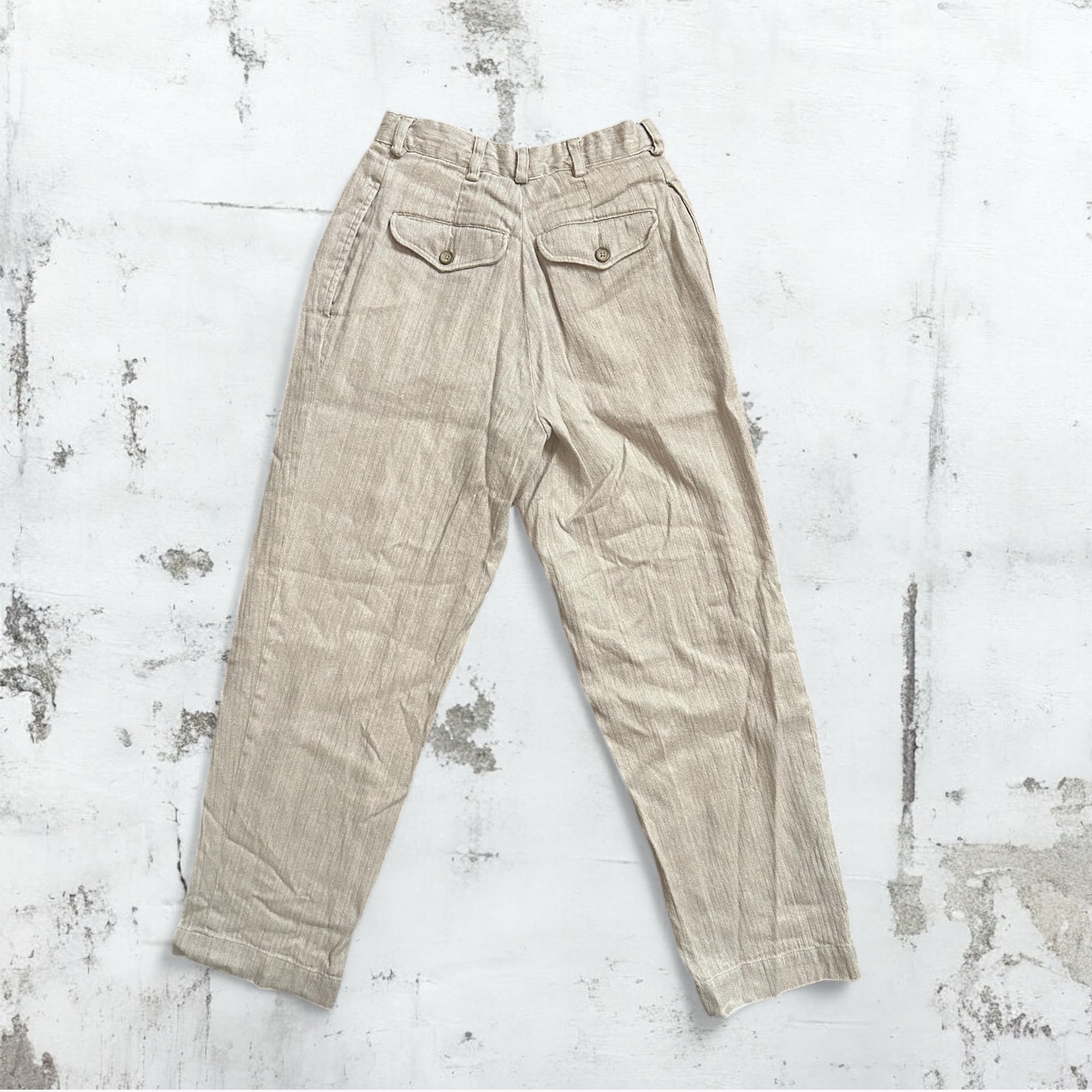 Tan Linen Trouser Pants