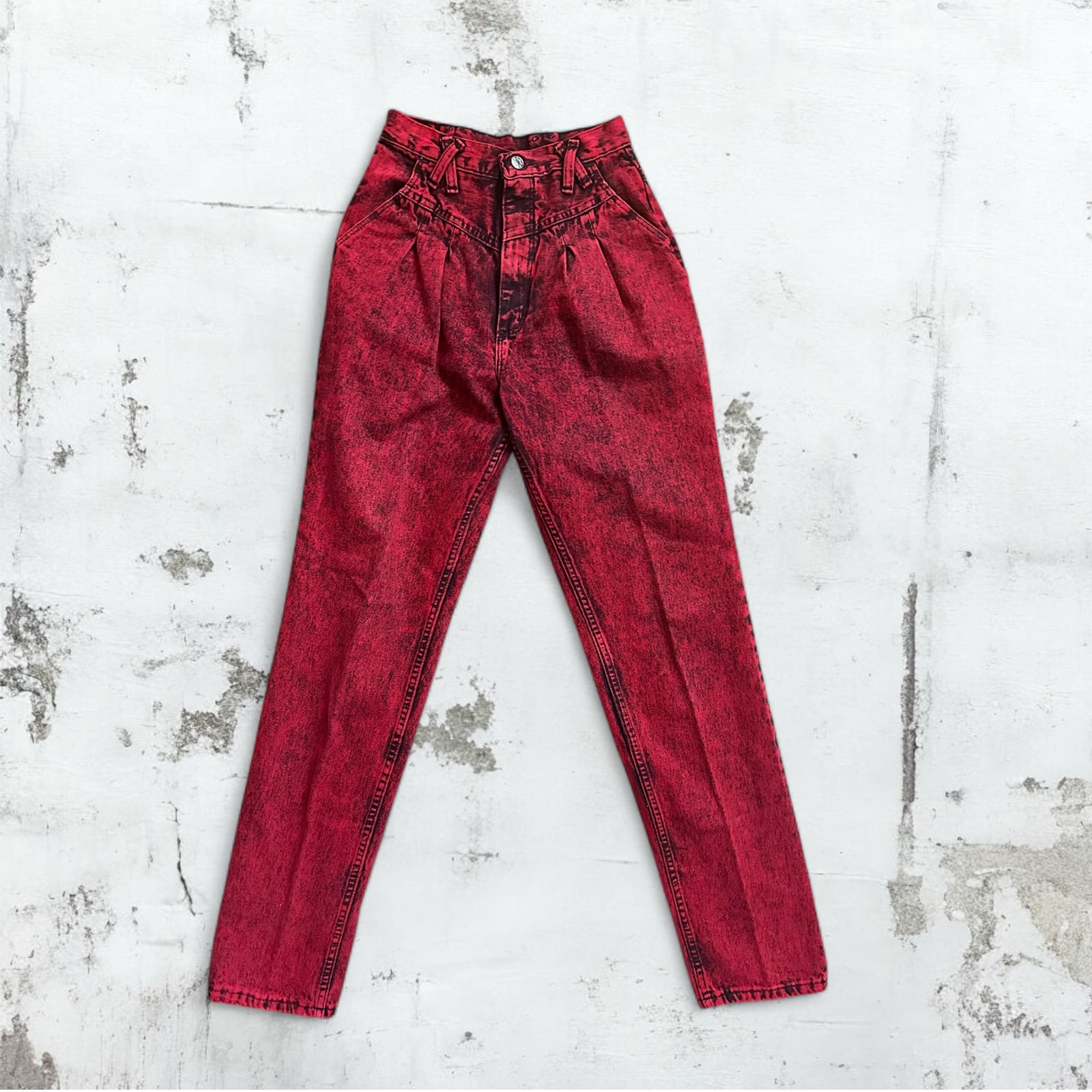 Red Acid Wash Wrangler Jeans