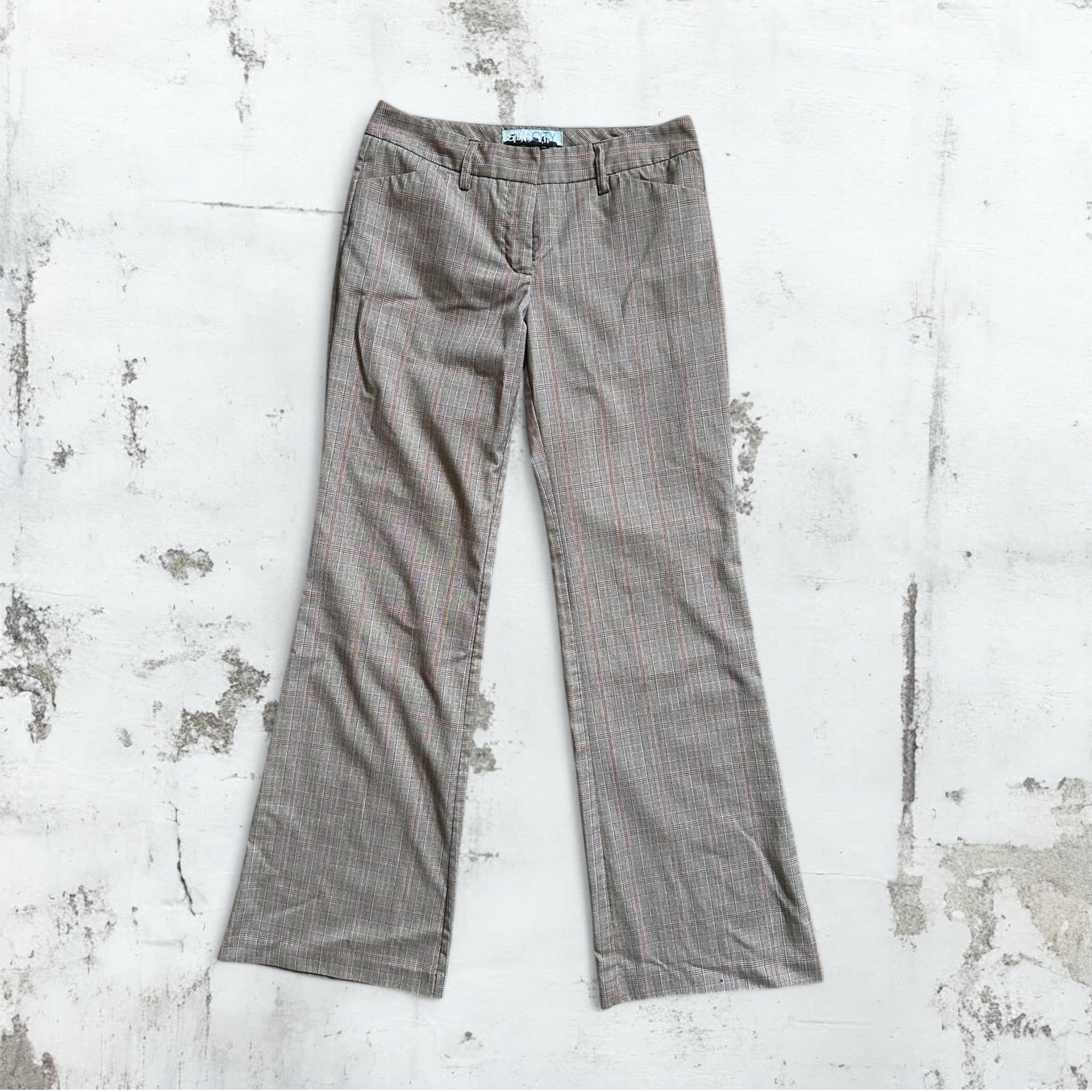 Grey/Orange Plaid Trouser Pants
