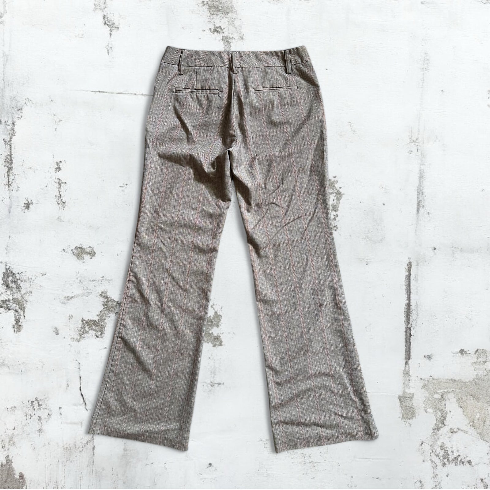 Grey/Orange Plaid Trouser Pants