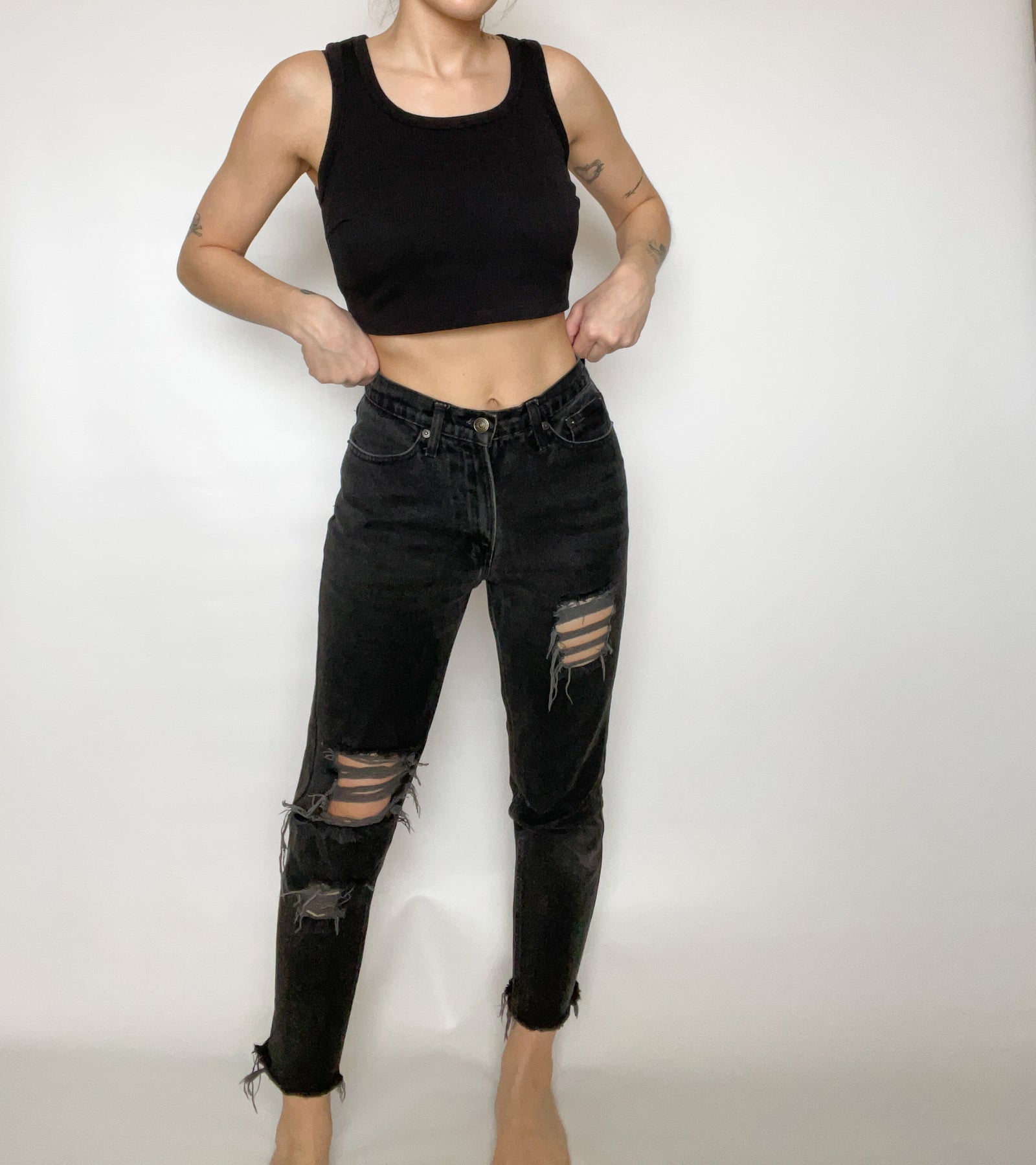 Black Distressed Jeans