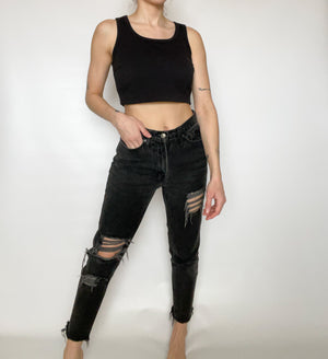 Black Distressed Jeans