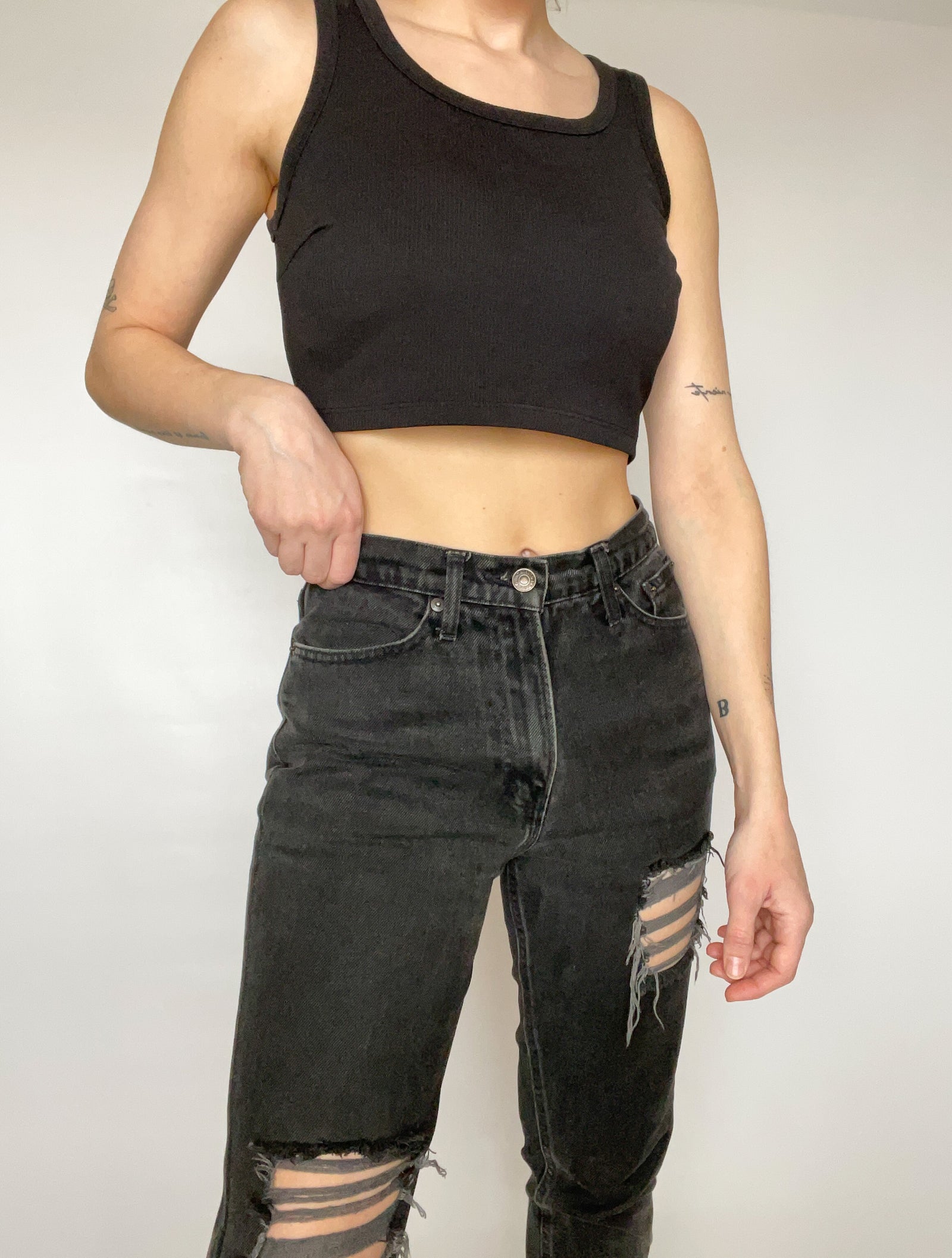 Black Distressed Jeans