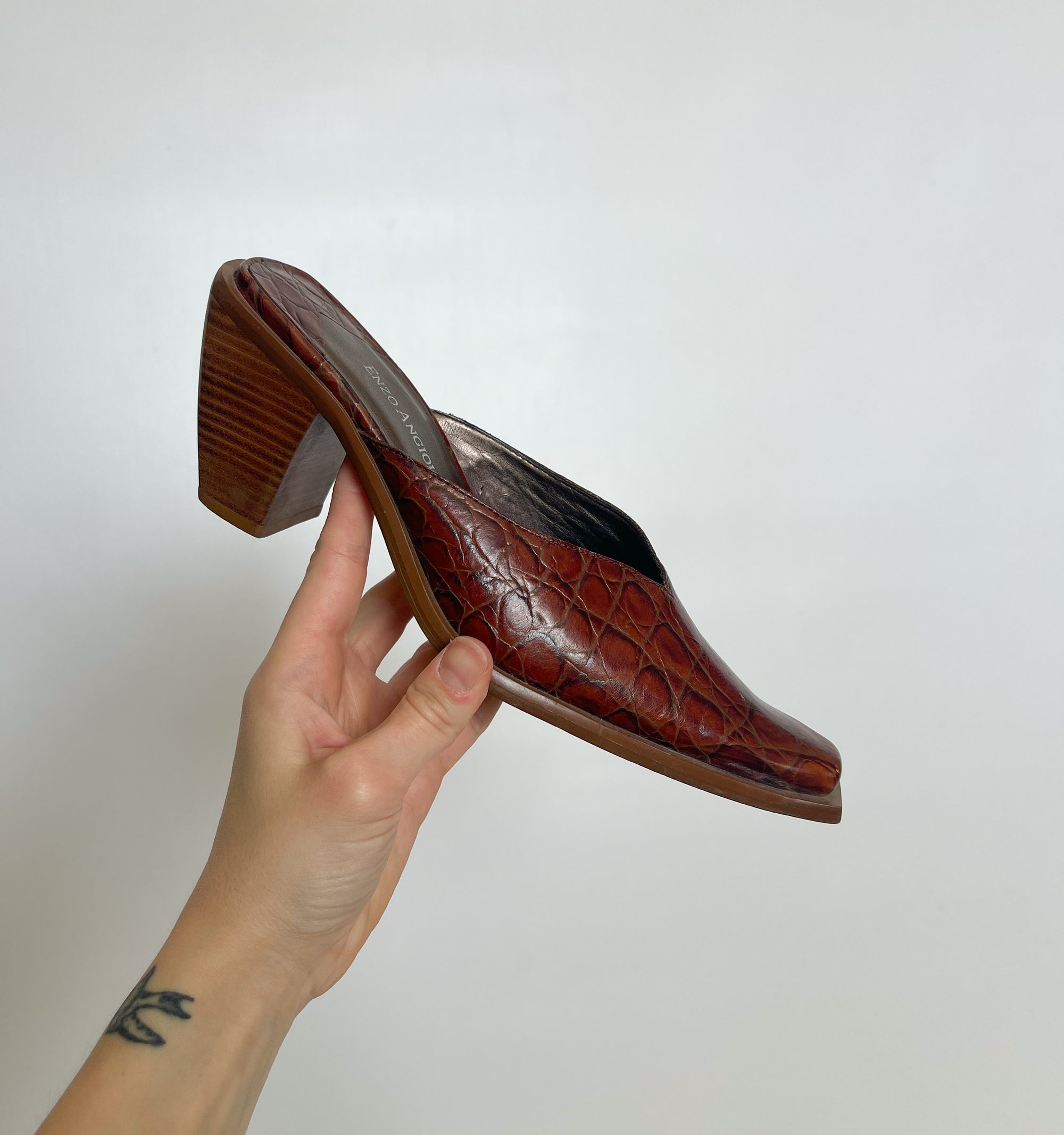 Croc Embossed Mules
