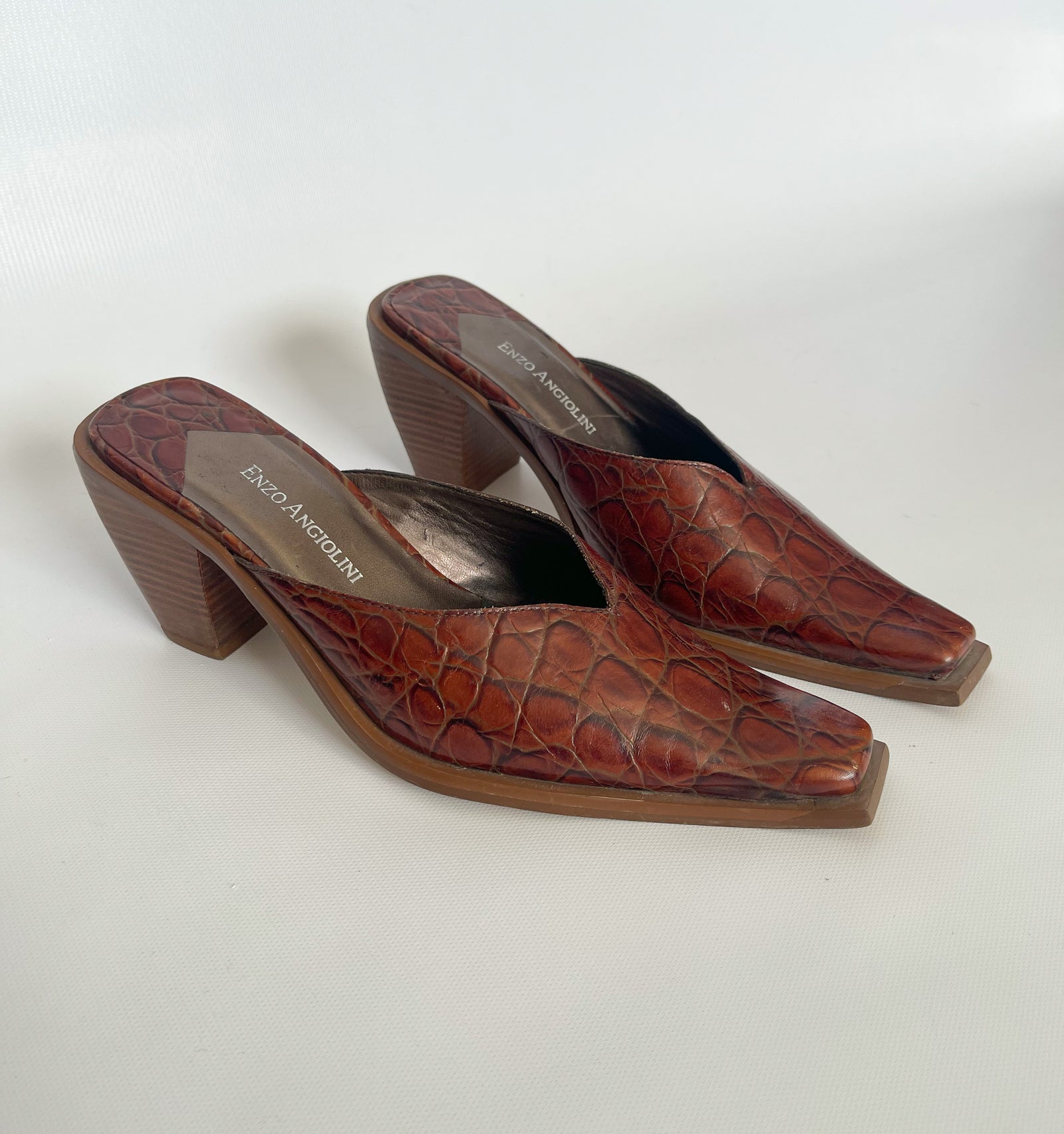 Croc Embossed Mules
