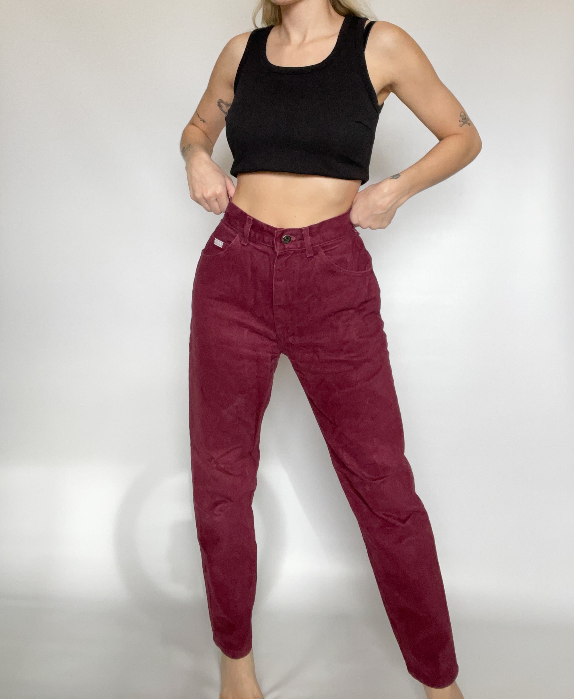 Burgundy Lee Jeans