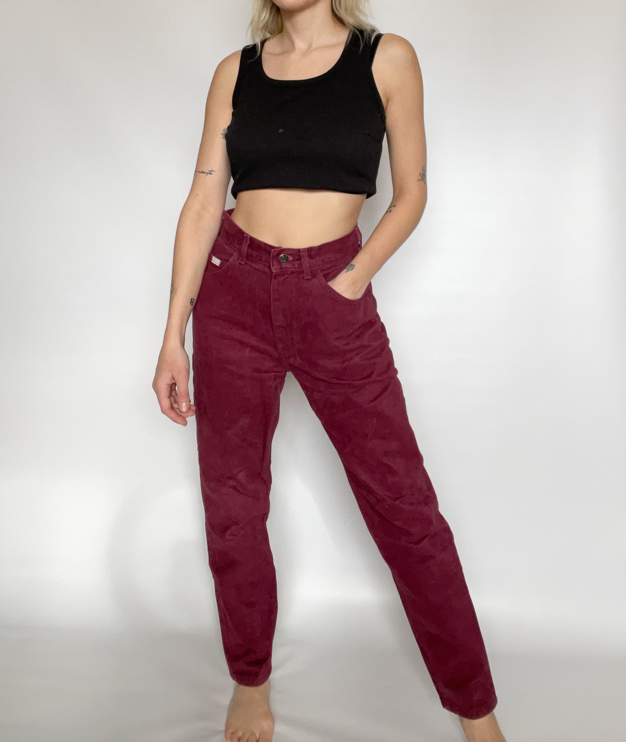 Burgundy Lee Jeans