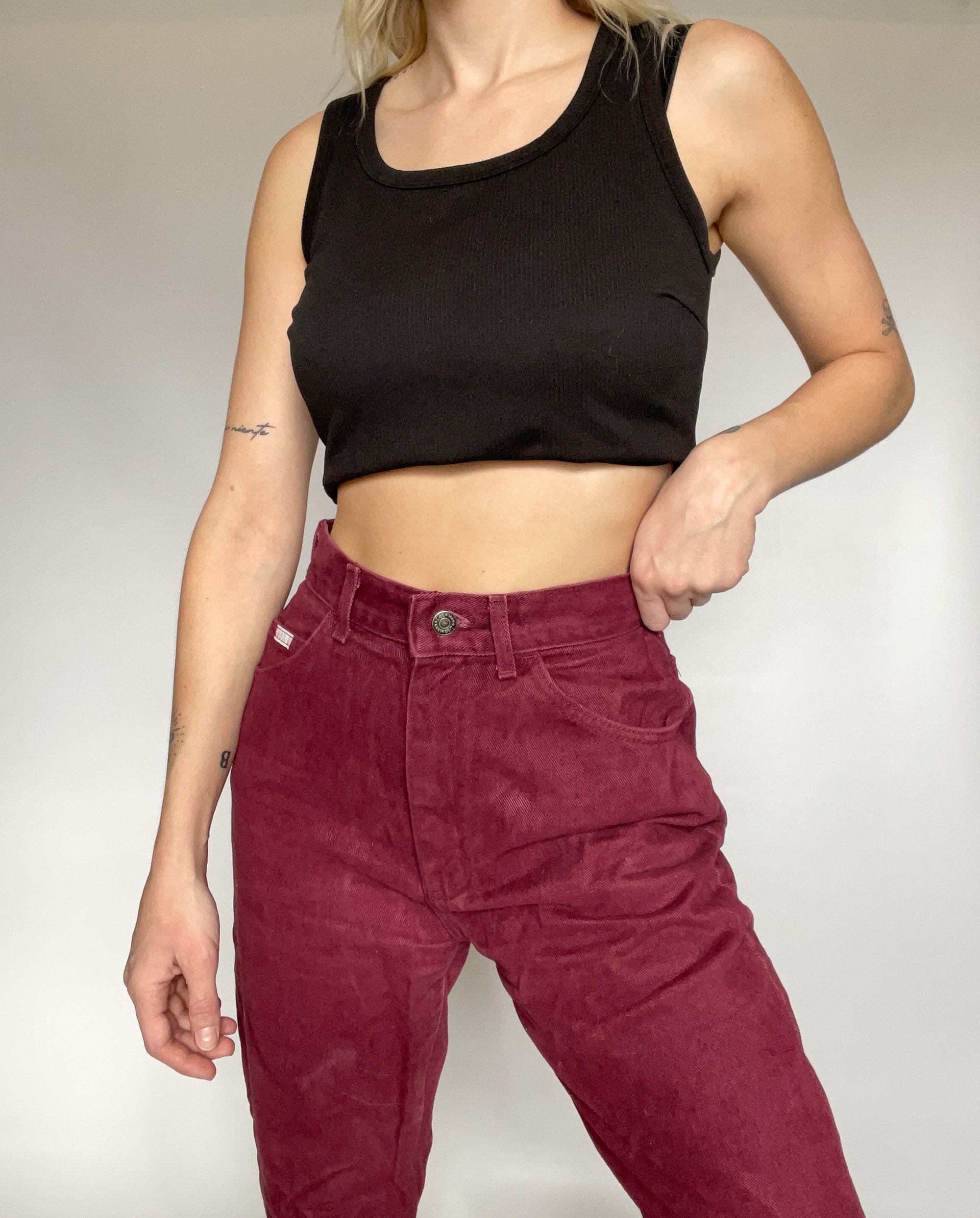 Burgundy Lee Jeans