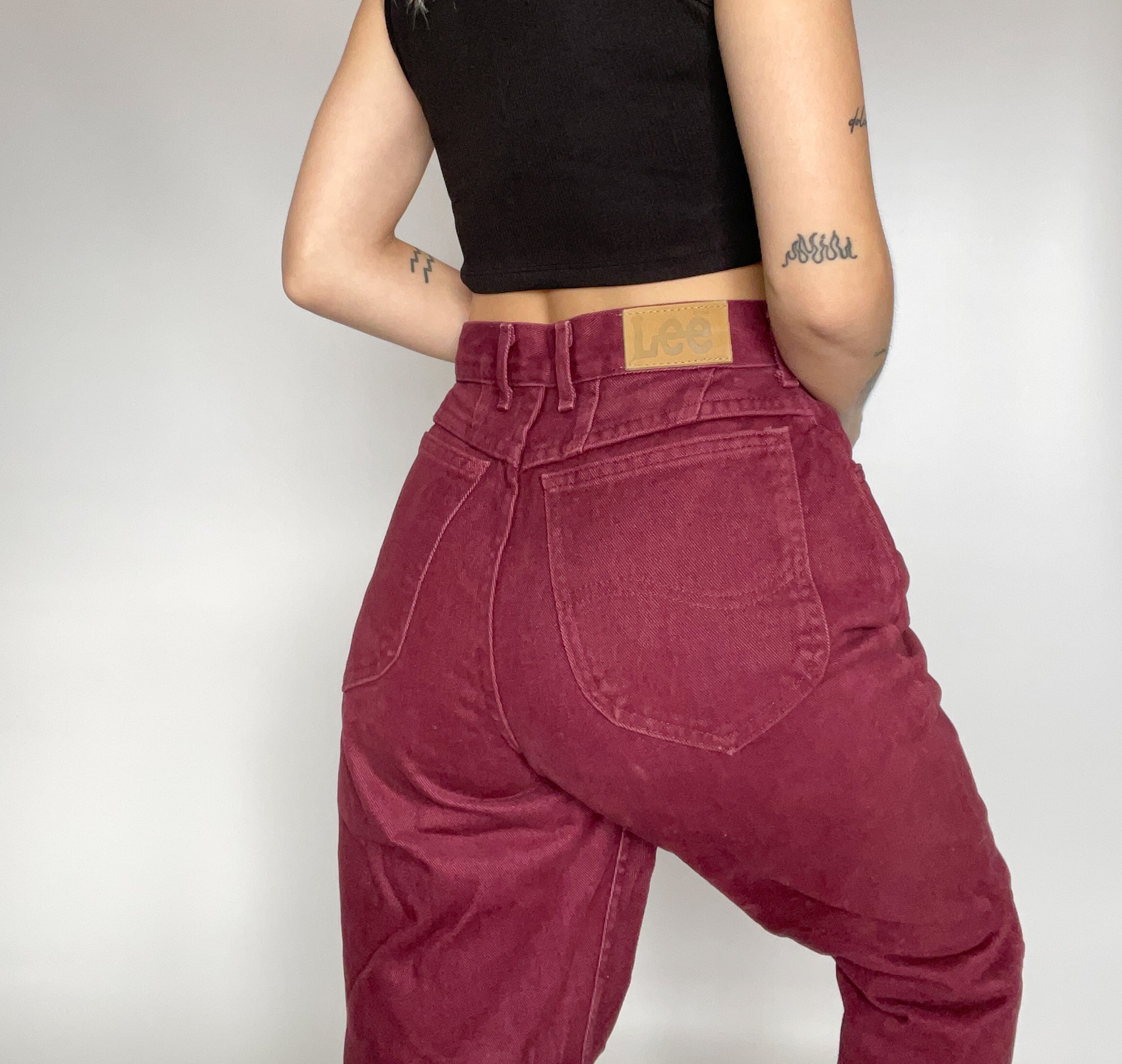 Burgundy Lee Jeans