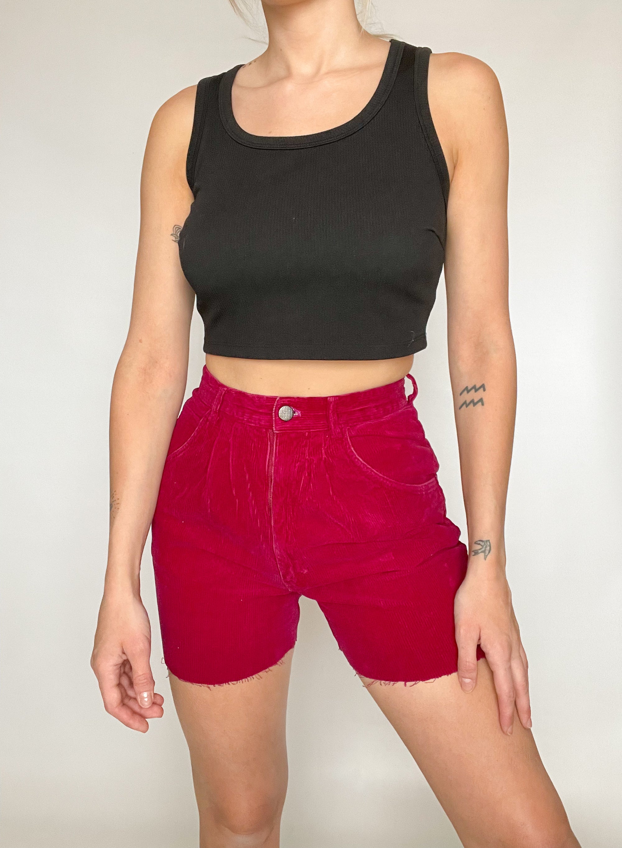 Maroon Cord Shorts